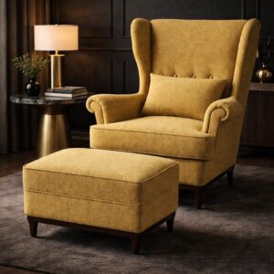 Aurelia Wingback Chair & Ottoman