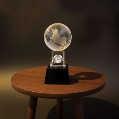 Chronos Globe Crystal Desk Décor