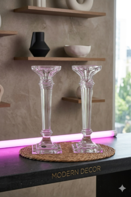 Handcrafted Laser-Cut Crystal Candle Holder