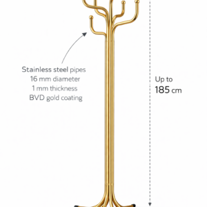 Alternative view of Flow Coat Stand – Gold Sculptural Edition