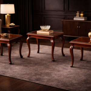 Imperial Nesting Tables – Handcrafted Red Beech & Bubinga Veneer