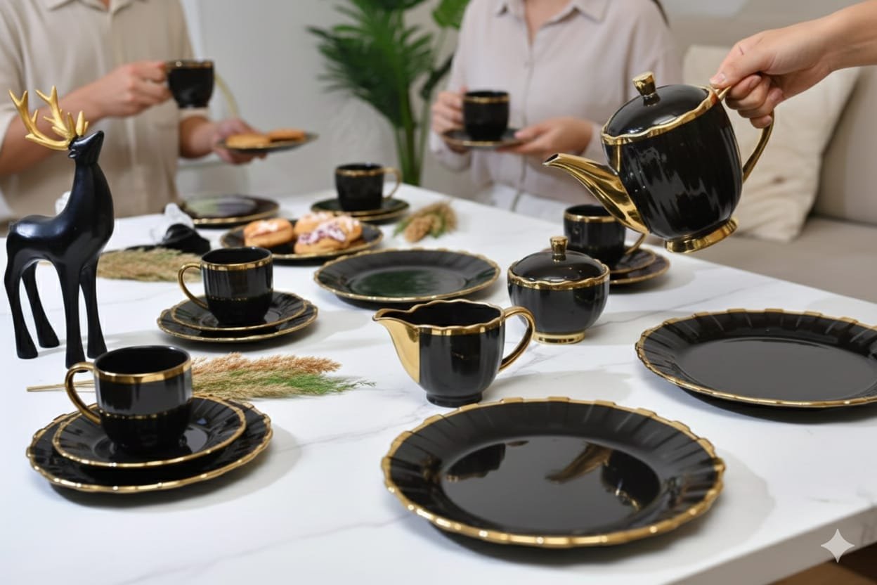 Celeste Gold Tea & Dessert Set - Image 14