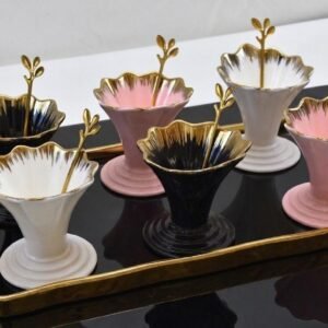Bloom Porcelain Dessert Serving Set – 13 Pieces