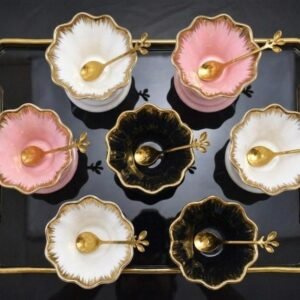 Alternative view of Bloom Porcelain Dessert Serving Set – 13 Pieces