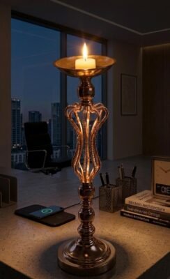 One-eyed gold candlestick