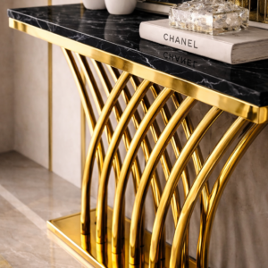 Alternative view of Aurora Console – Sculptural Gold Edition