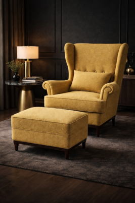 Aurelia Wingback Chair & Ottoman