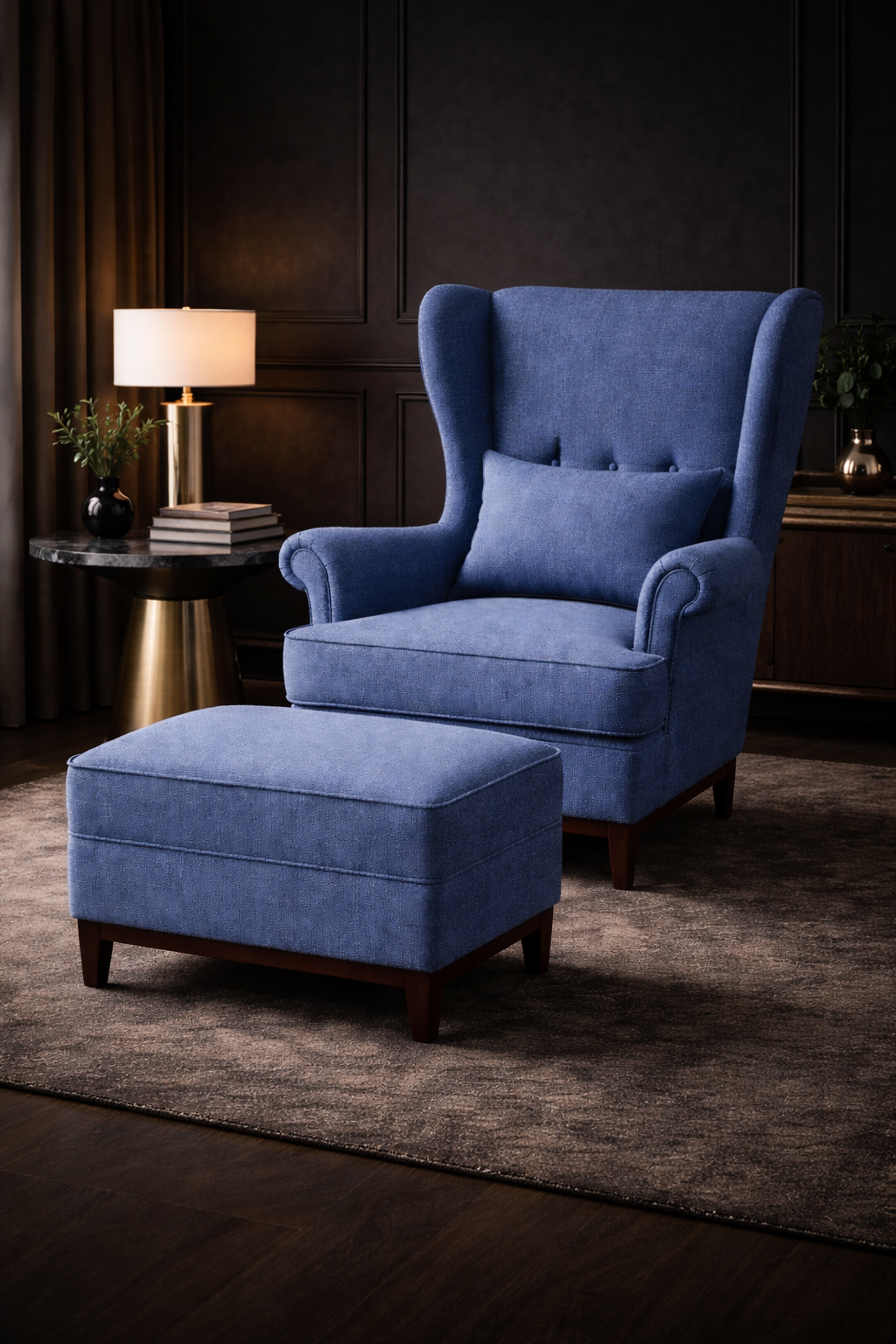 Aurelia Wingback Chair & Ottoman - Image 5